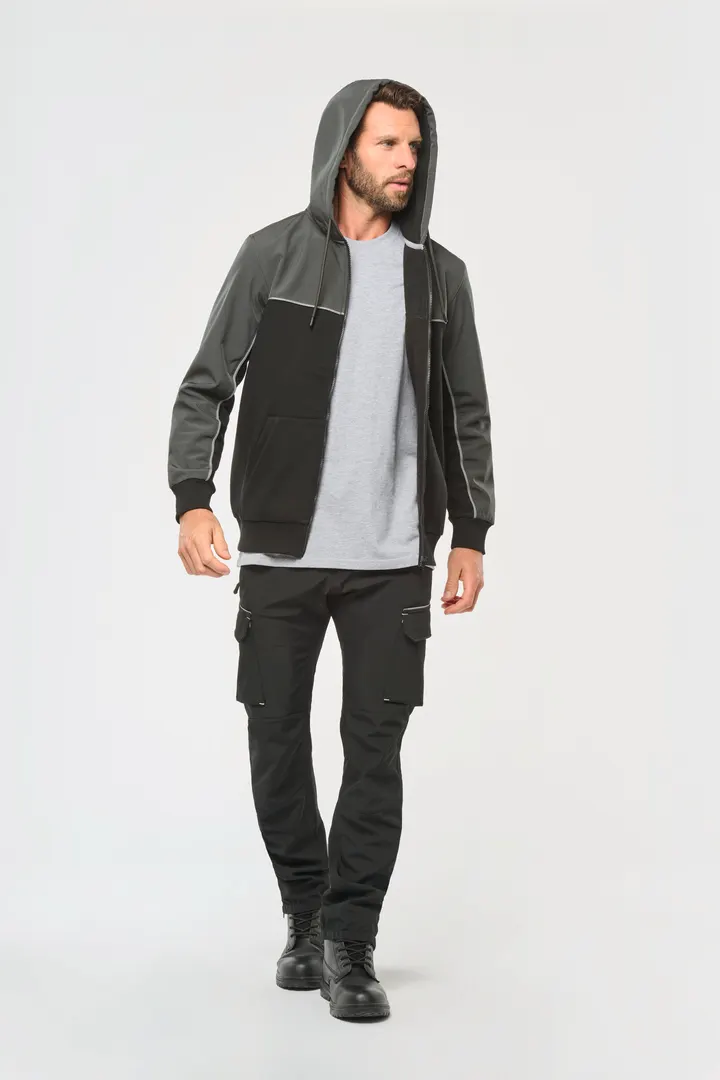 Veste molleton bicolore zippée à capuche écoresponsable unisexe 15