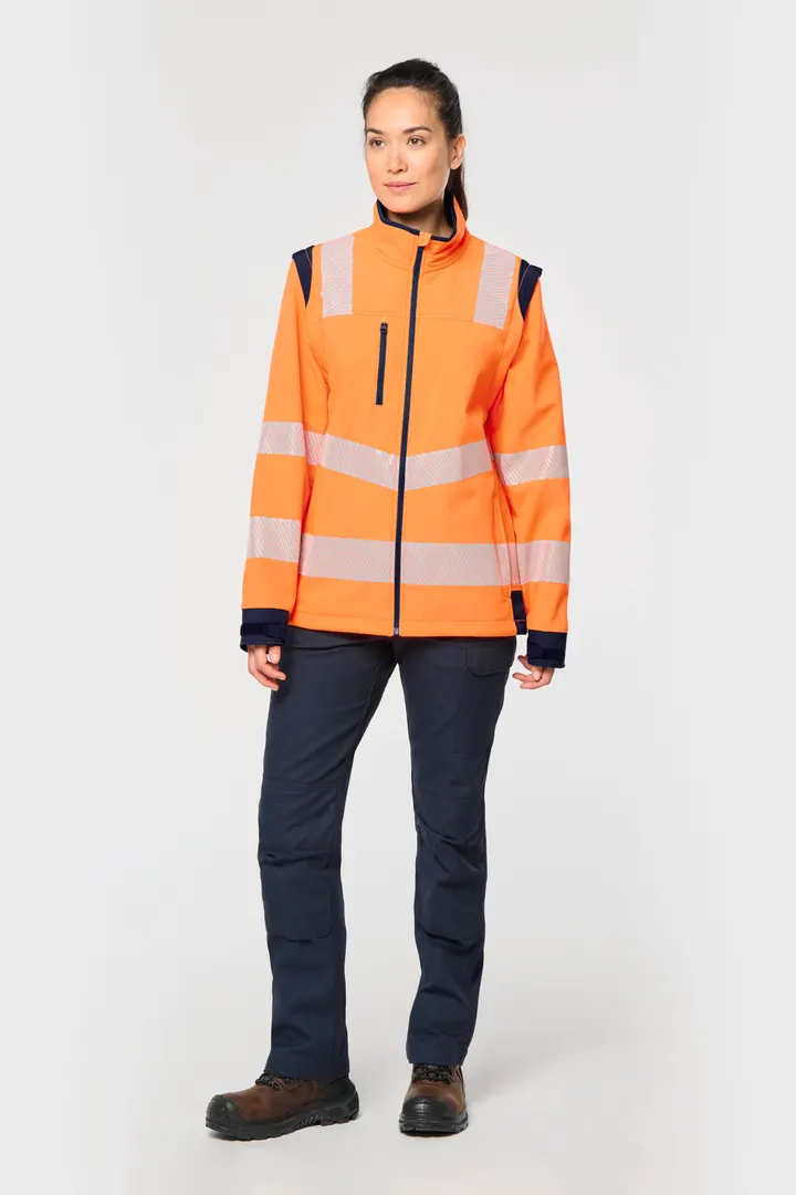 Recycelte Safety Softshell-Jacke mit abnehmbaren Ärmeln 9