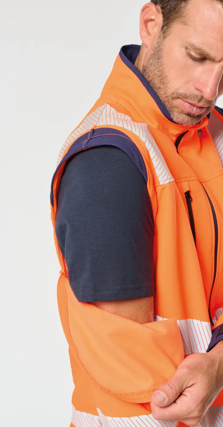 Recycelte Safety Softshell-Jacke mit abnehmbaren Ärmeln 15