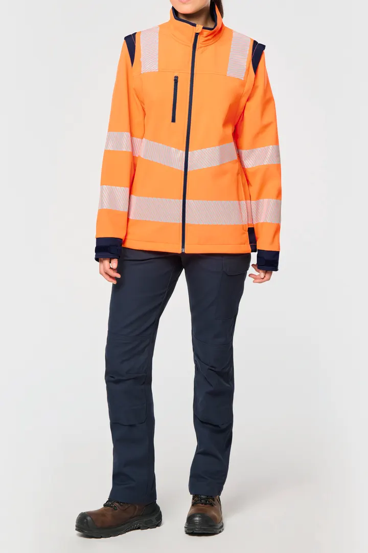Recycelte Safety Softshell-Jacke mit abnehmbaren Ärmeln 3