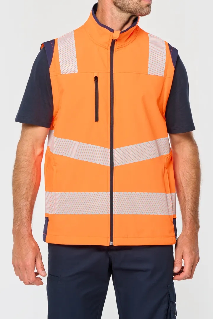 Recycelte Safety Softshell-Jacke mit abnehmbaren Ärmeln 4