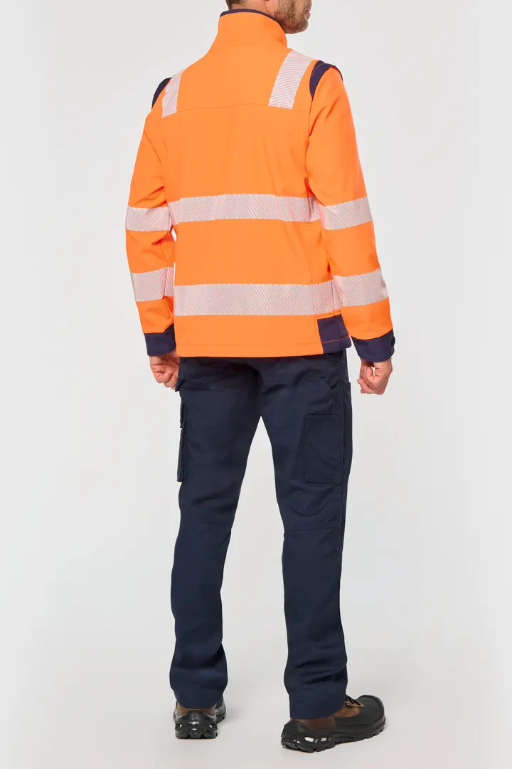 Recycelte Safety Softshell-Jacke mit abnehmbaren Ärmeln 1