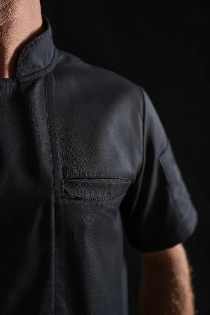 Umweltfreundliche Unisex-Kochjacke mit kurzen Ärmeln 22