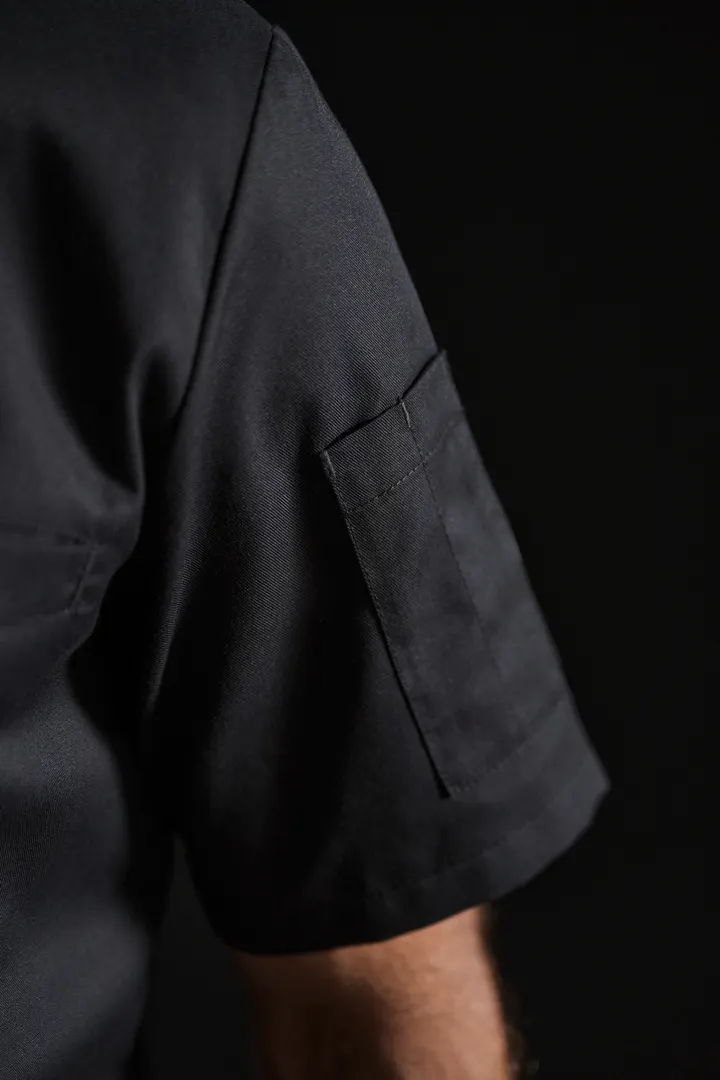 Umweltfreundliche Unisex-Kochjacke mit kurzen Ärmeln 23