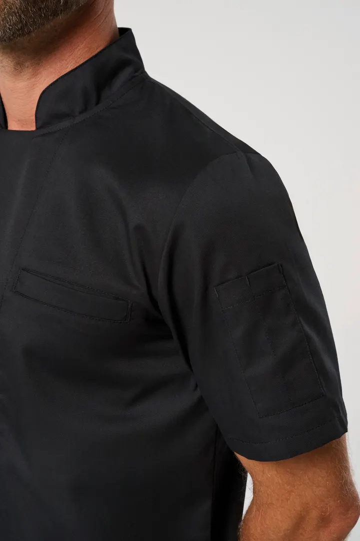 Umweltfreundliche Unisex-Kochjacke mit kurzen Ärmeln 8