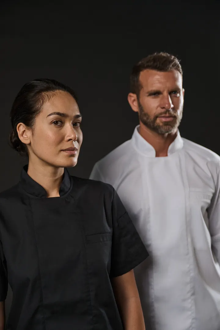 Veste de cuisine écoresponsable et respirante manches courtes unisexe 11