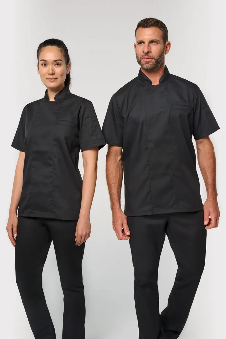 Veste de cuisine écoresponsable et respirante manches courtes unisexe 16