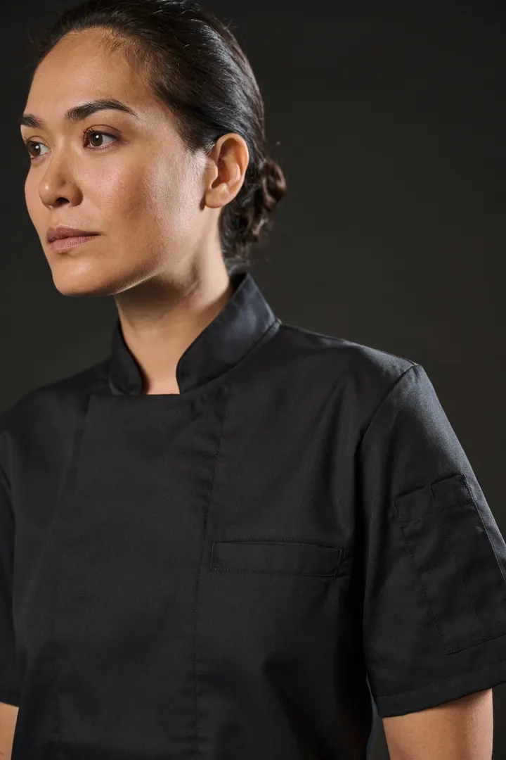 Veste de cuisine écoresponsable et respirante manches courtes unisexe 19