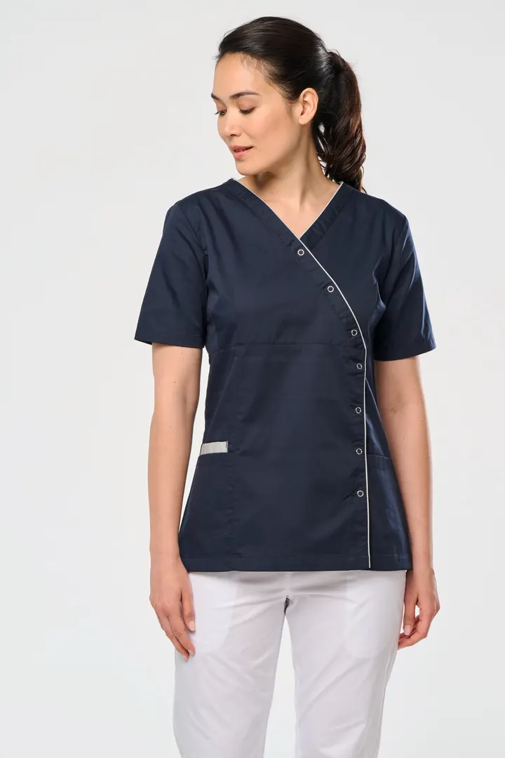Damenkittel aus Baumwollpolyester mit Druckknöpfen 7