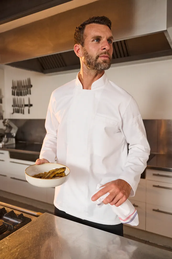Veste de cuisine écoresponsable et respirante manches longues unisexe 26