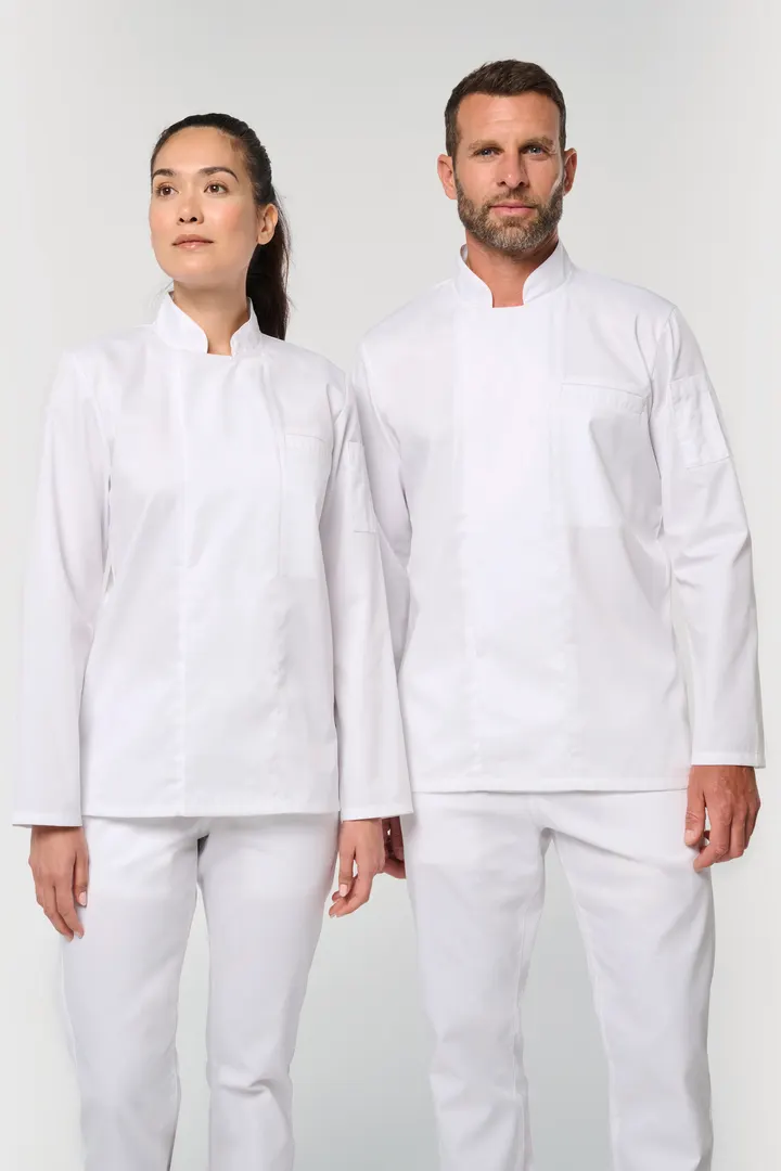 Veste de cuisine écoresponsable et respirante manches longues unisexe 3