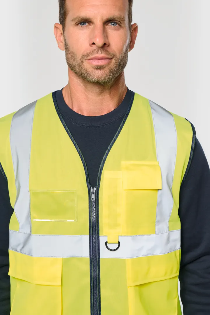 Gilet de sécurité haute visibilité recyclé avec zip unisexe 13
