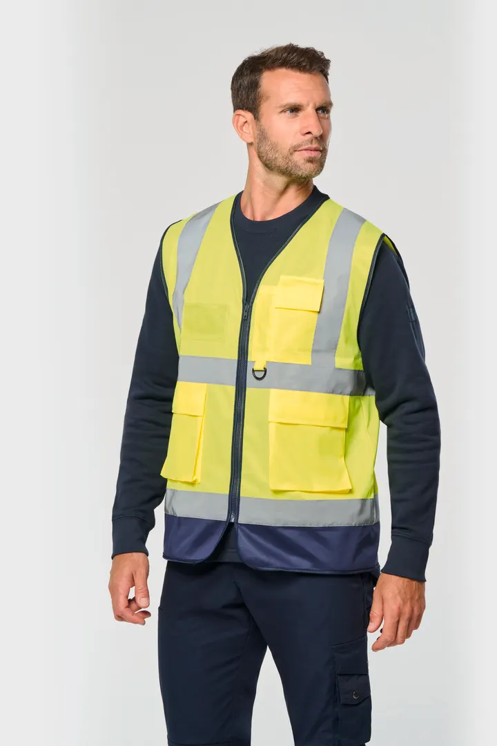 Gilet de sécurité haute visibilité recyclé avec zip unisexe 15