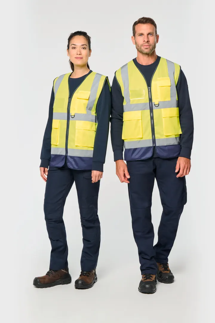 Gilet de sécurité haute visibilité recyclé avec zip unisexe 4