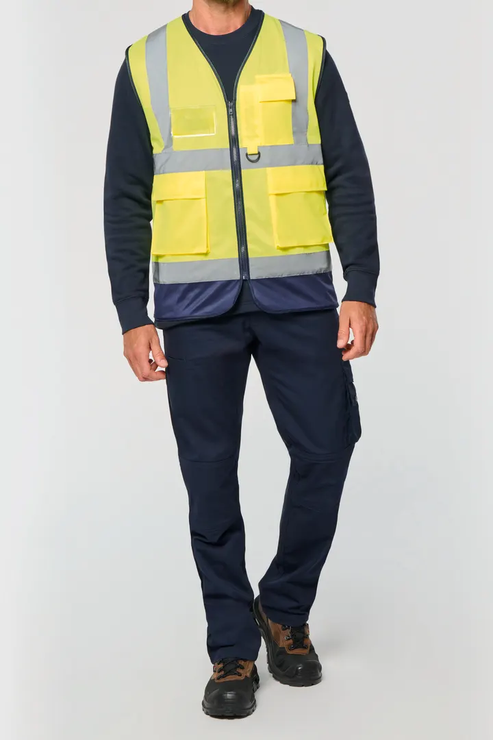 Gilet de sécurité haute visibilité recyclé avec zip unisexe 3