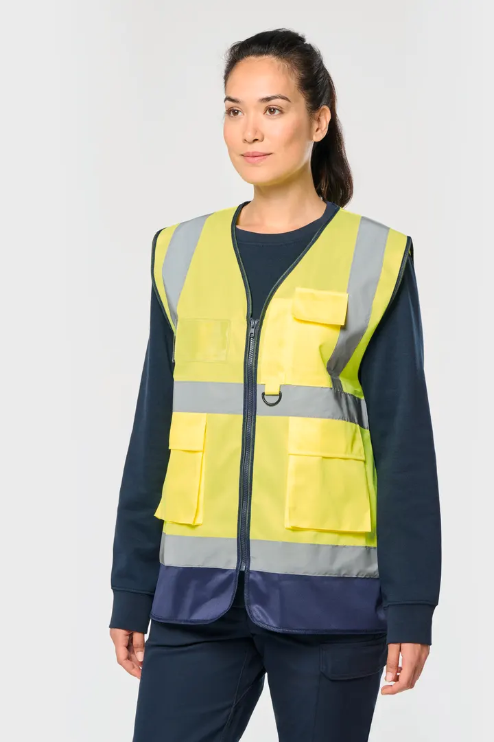 Gilet de sécurité haute visibilité recyclé avec zip unisexe 6
