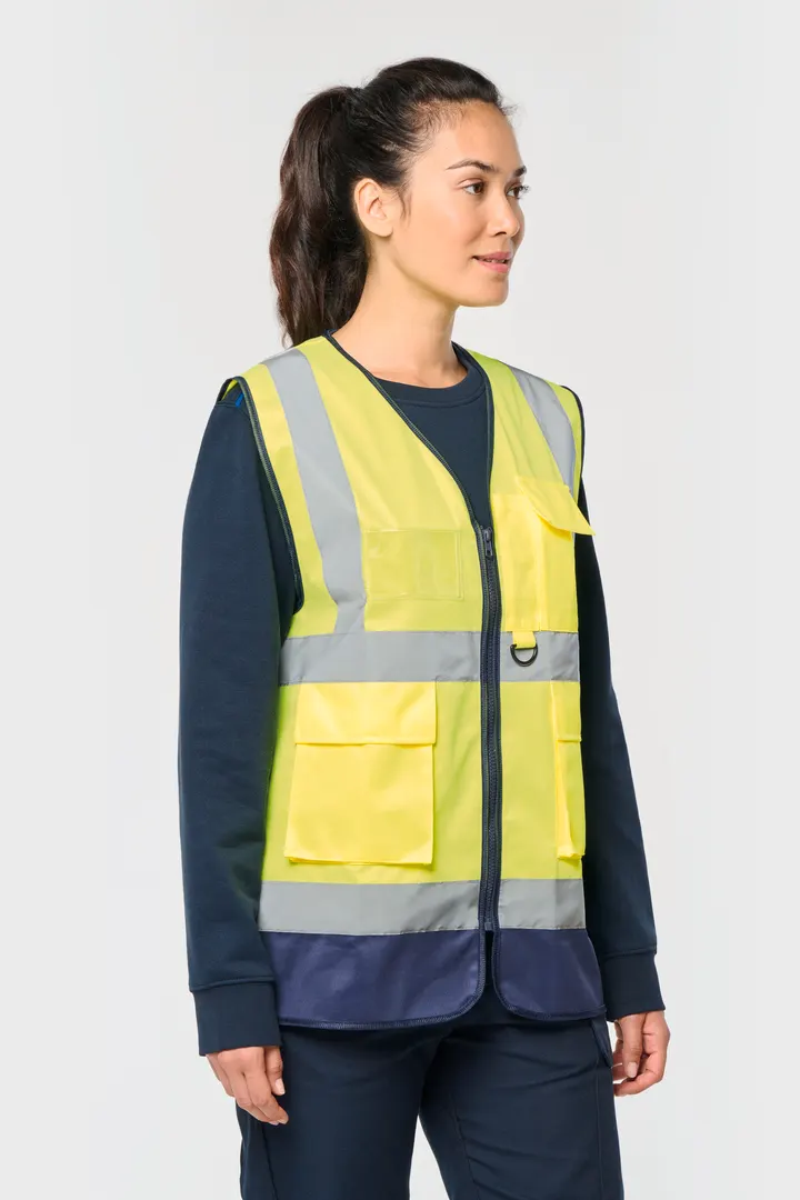 Gilet de sécurité haute visibilité recyclé avec zip unisexe 7