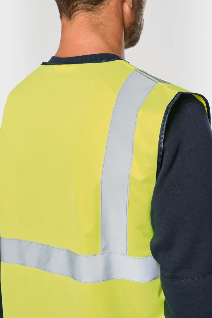Gilet de sécurité haute visibilité recyclé avec zip unisexe 10