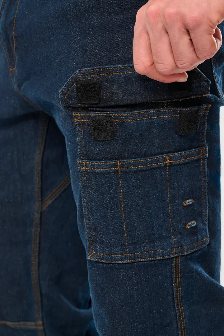 Denim-Herrenhose mit mehreren Taschen 1