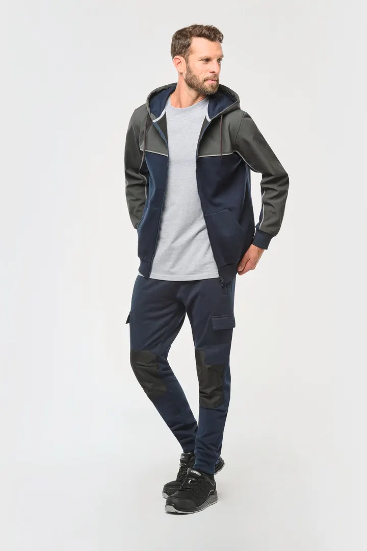 Veste molleton bicolore zippée à capuche écoresponsable unisexe 38