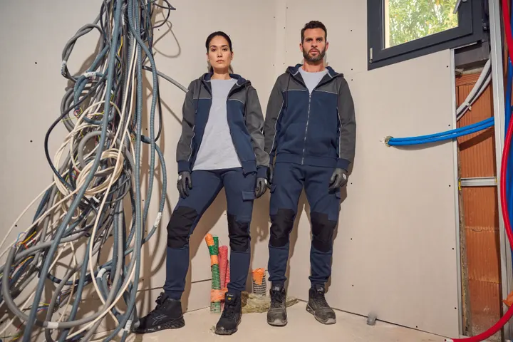 Veste molleton bicolore zippée à capuche écoresponsable unisexe 34