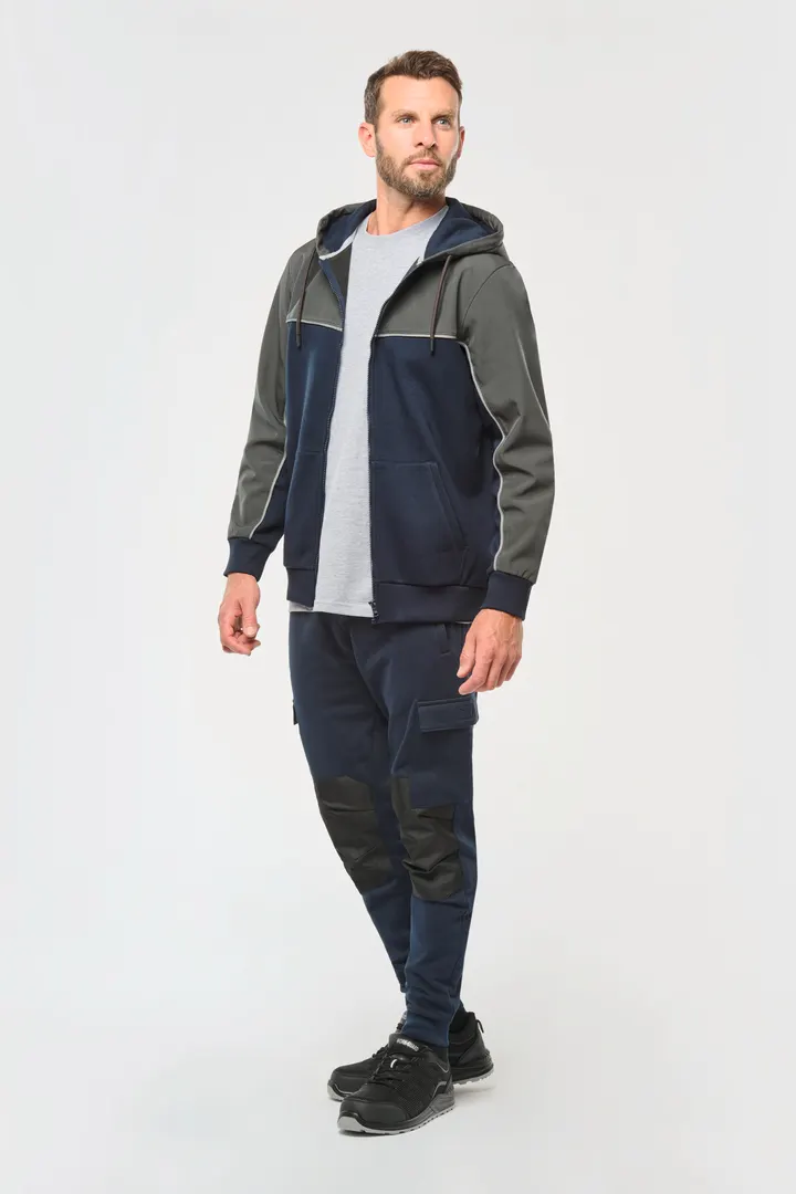 Veste molleton bicolore zippée à capuche écoresponsable unisexe 37