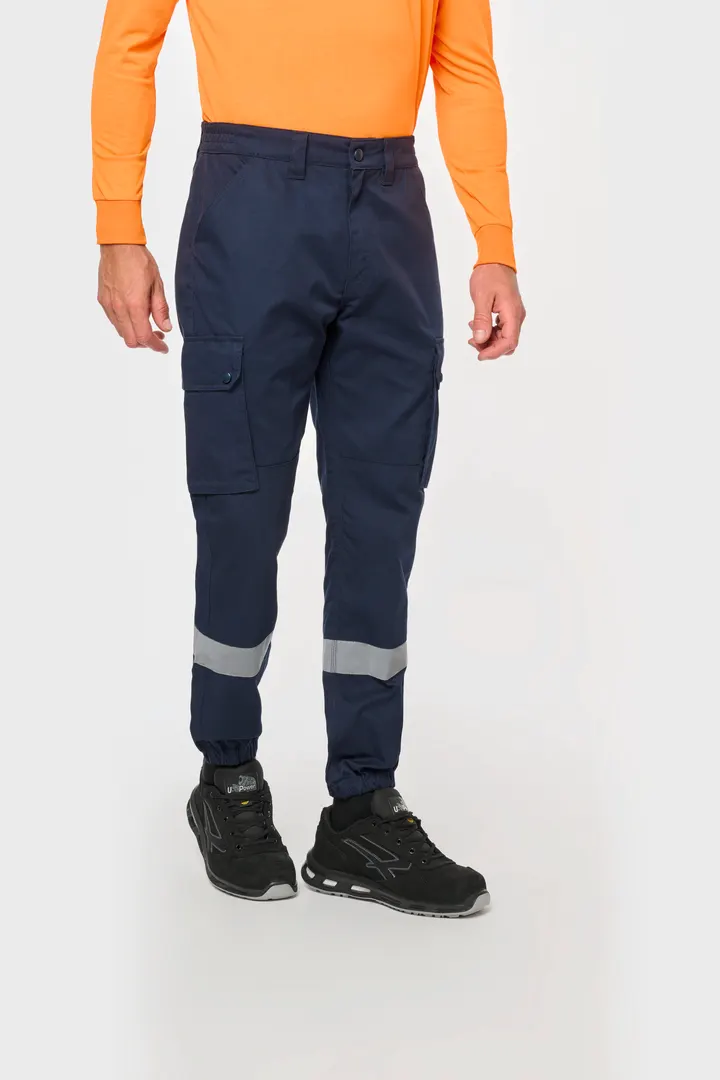 Unisex-Cargo-Hose mit elastischem Saum und reflektierendem Streifen 4