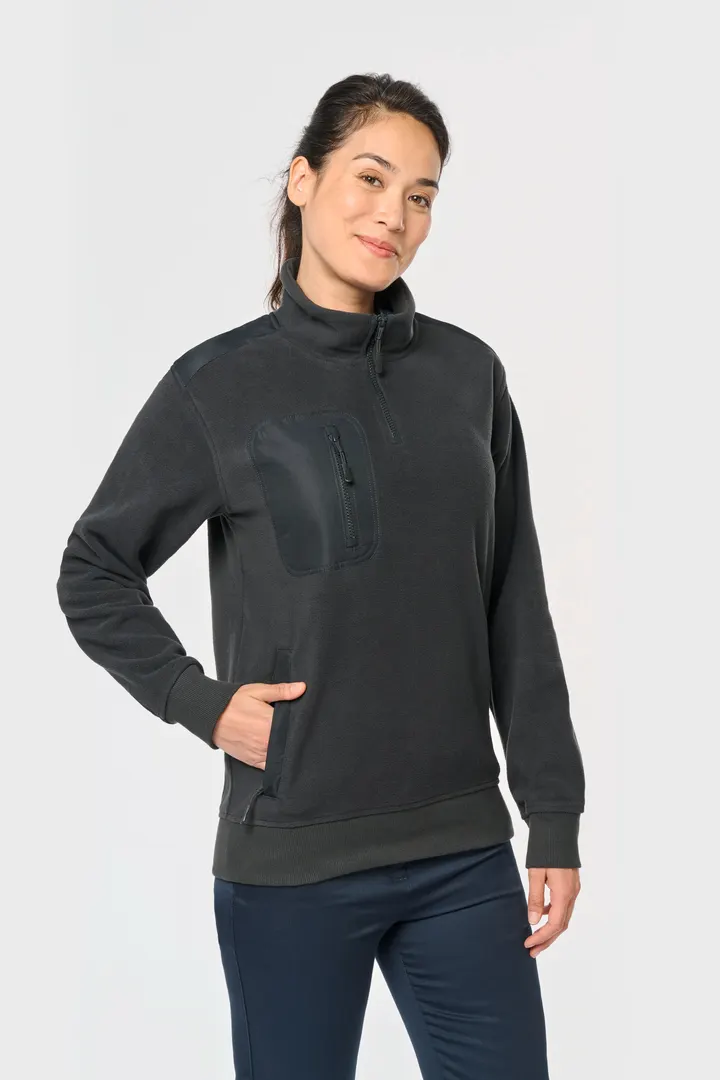 Umweltfreundlicher Fleecepullover mit Reißverschlusskragen, Unisex 2