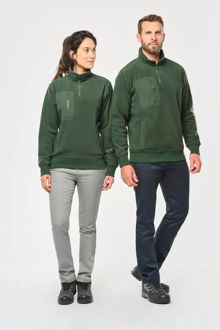 Umweltfreundlicher Fleecepullover mit Reißverschlusskragen, Unisex 1