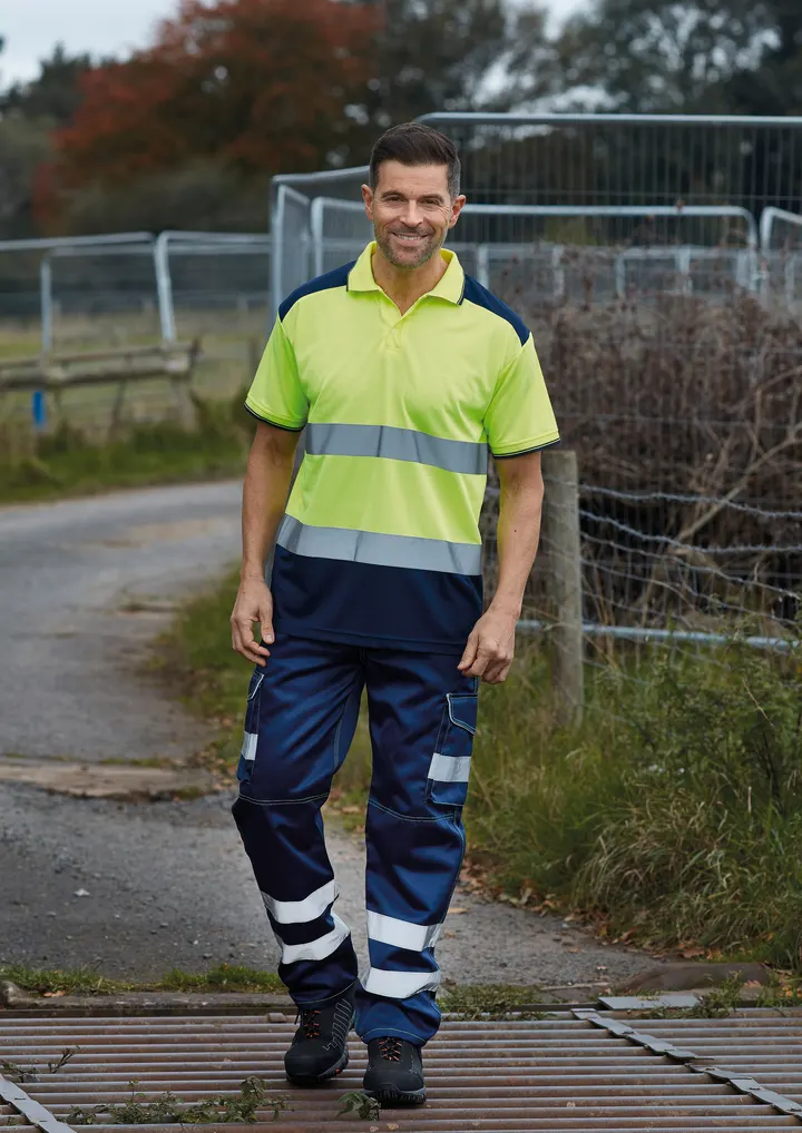 Zweifarbiges HiViz-Polohemd 1