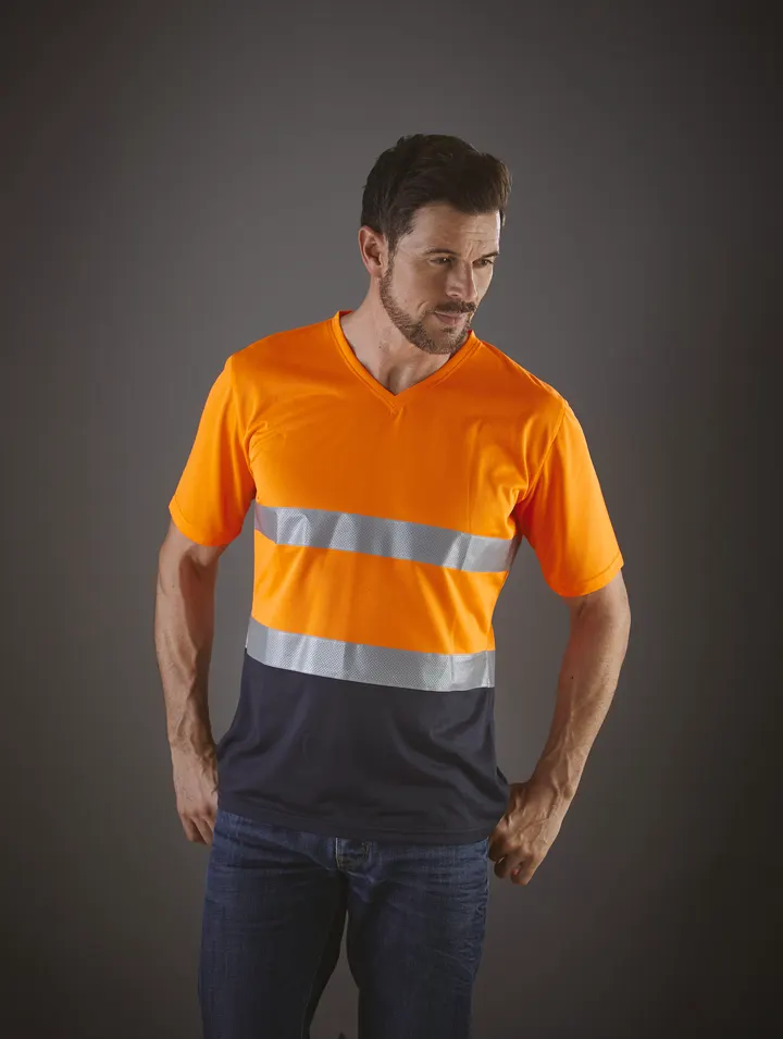 T-shirt col V haute visibilité Top Cool 7
